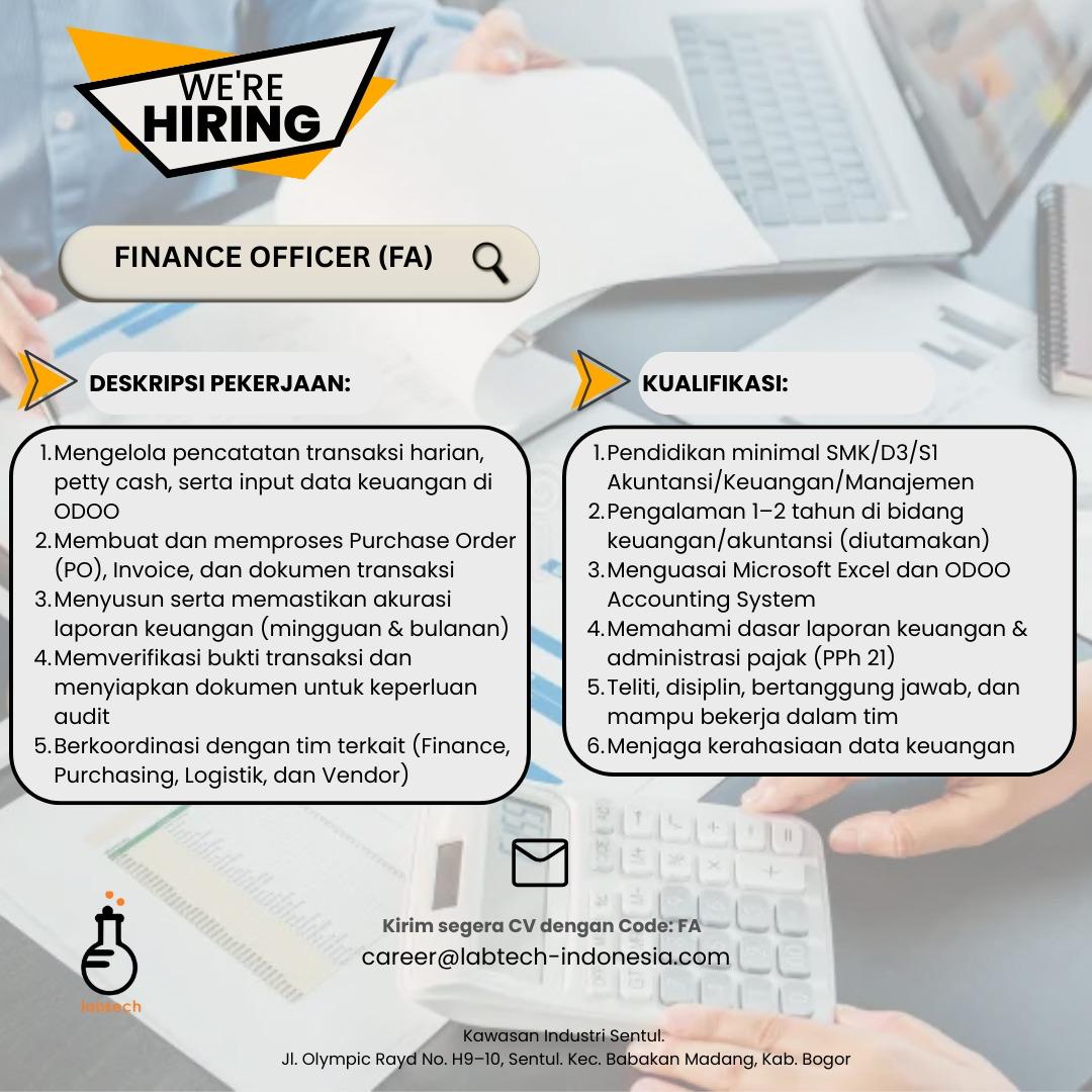 hiring labtech Finance officer (FA)