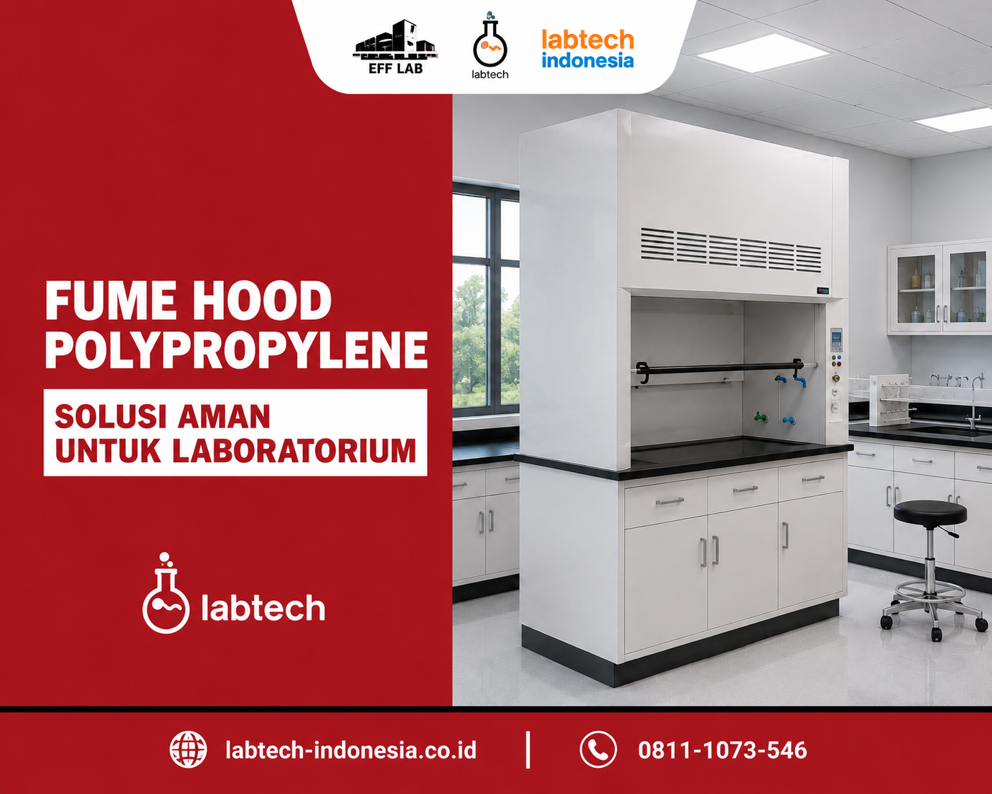 Fume hood polypropylene Labtech di laboratorium modern