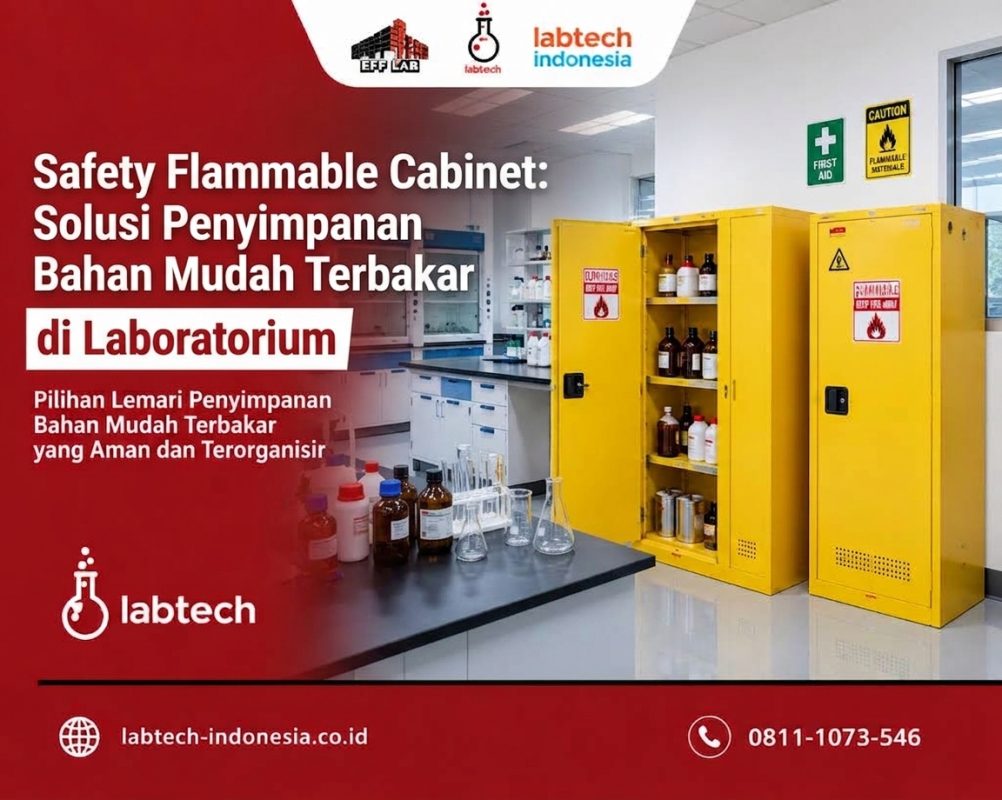 Safety Flammable Cabinet untuk penyimpanan bahan mudah terbakar di laboratorium