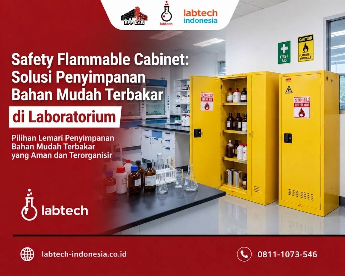 Safety Flammable Cabinet untuk penyimpanan bahan mudah terbakar di laboratorium
