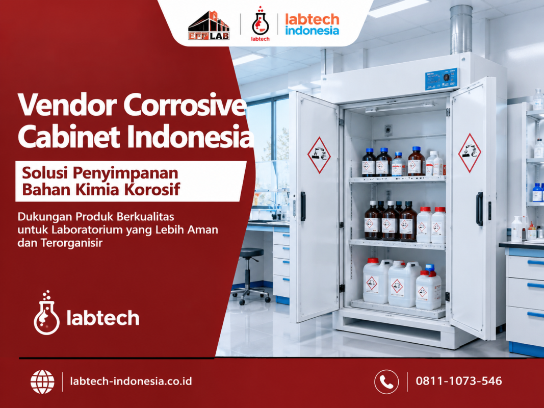 Vendor Corrosive Cabinet Indonesia untuk penyimpanan bahan kimia korosif di laboratorium
