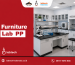 Furniture Lab PP untuk laboratorium modern dengan meja dan kabinet polypropylene